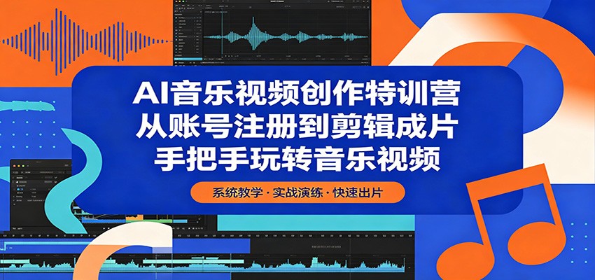 AI音乐视频创作特训营：从账号注册到剪辑成片，手把手玩转音乐视频-才疏云网创