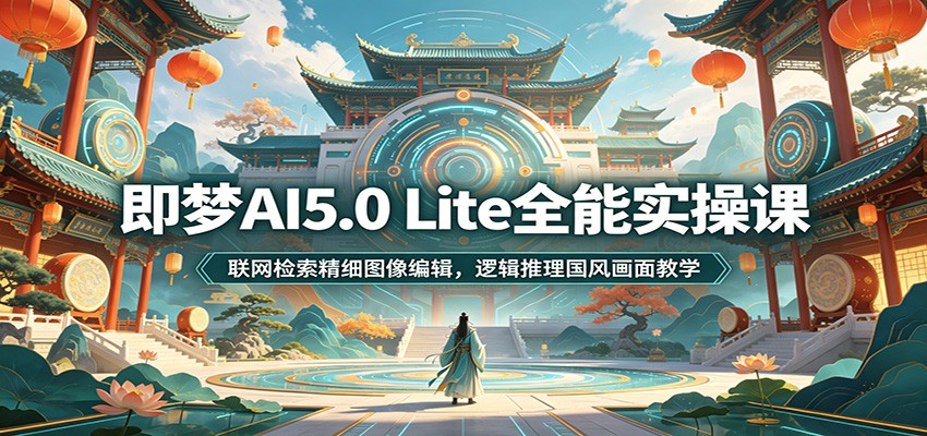 即梦AI5.0 Lite全能实操课：联网检索精细图像编辑，逻辑推理国风画面教学-才疏云网创